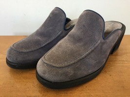 Hush Puppies Suede Leather Slip On Loafer Clogs Mules Heels Womens 5.5M ... - $29.59