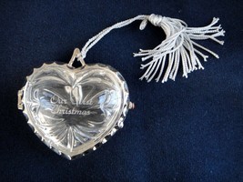 Lenox Pave Jewels Our First Christmas Czech Crystal Puffed Heart Box Ornament - $19.99