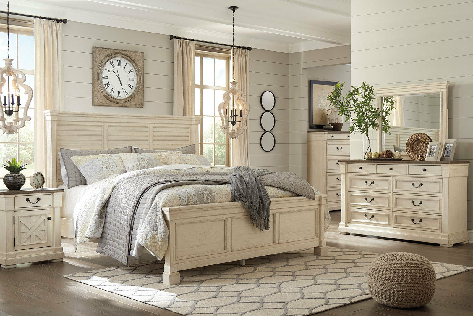 New Antique White Bedroom Furniture Coventry 5pcs Queen Louvered Style Bed Set Bedroom Sets 