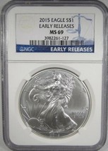 2015 American Silver Eagle NGC MS69 Early Releases Coin AK803 - $43.44
