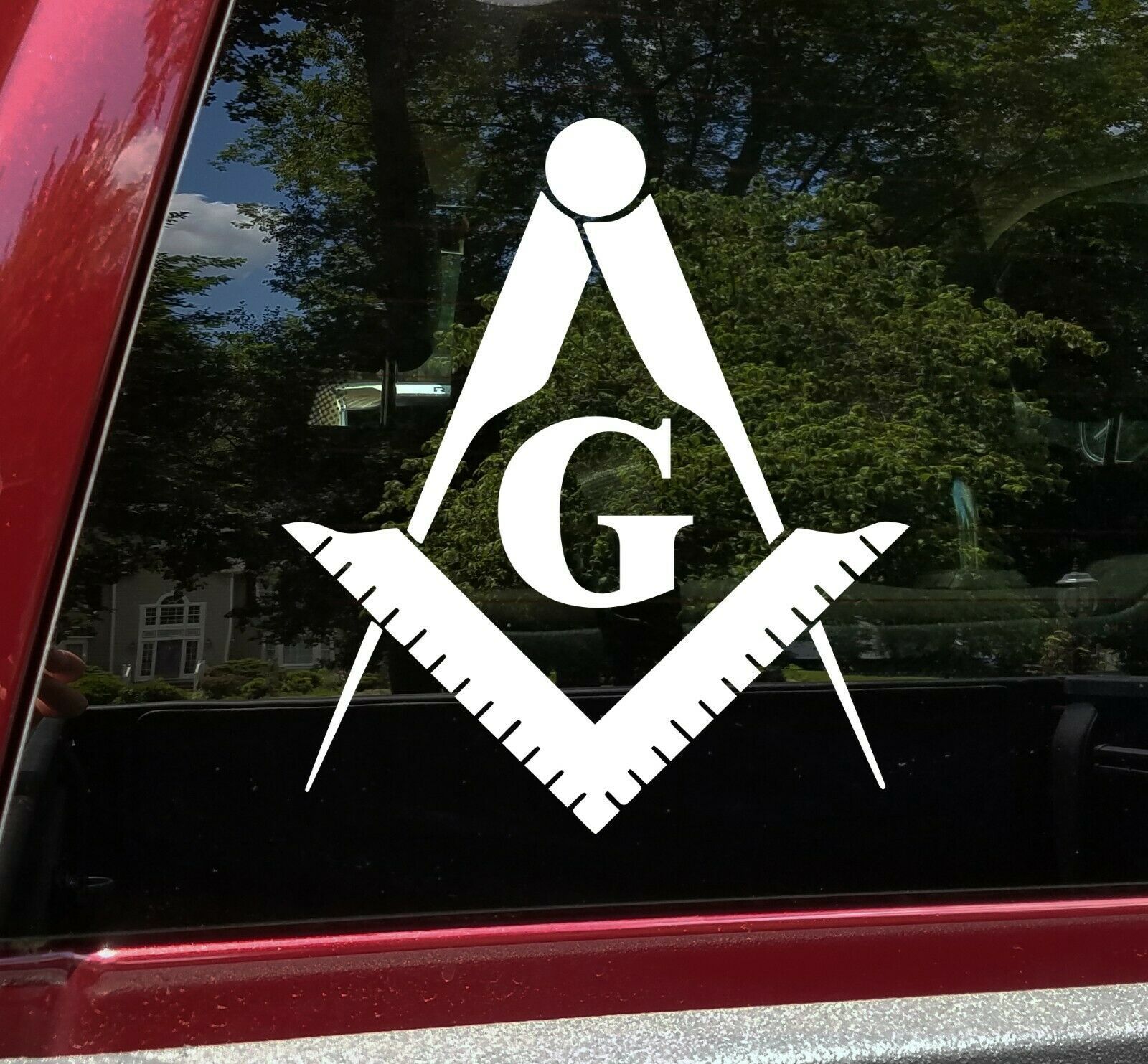 Freemasonry Symbol Vinyl Decal Masonic Lodge God Square Compass Die Cut Sticker