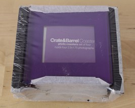 Lot of  3 CRATE &amp; BARREL Colored Photo Coasters Square Glass  570-575 by... - $24.74
