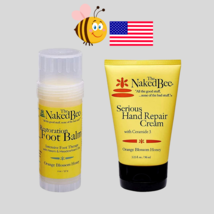 The Naked Bee Serious Hand Repair Cream 3.25oz  &amp; Foot Balm Orange Bloss... - $24.15