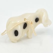 Hand Carved Tagua Nut Carving Small Milk Cow Ornament Handmade in Ecuador image 4