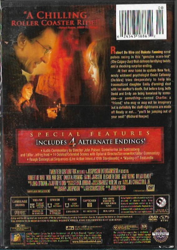 Hide and Seek (DVD 2005) Horror Rated R Robert DeNiro Dakota Fanning ...