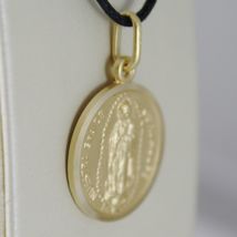 SOLID 18K YELLOW GOLD LADY OF GUADALUPE 17 MM ROUND MEDAL, MADE IN ITALY image 4
