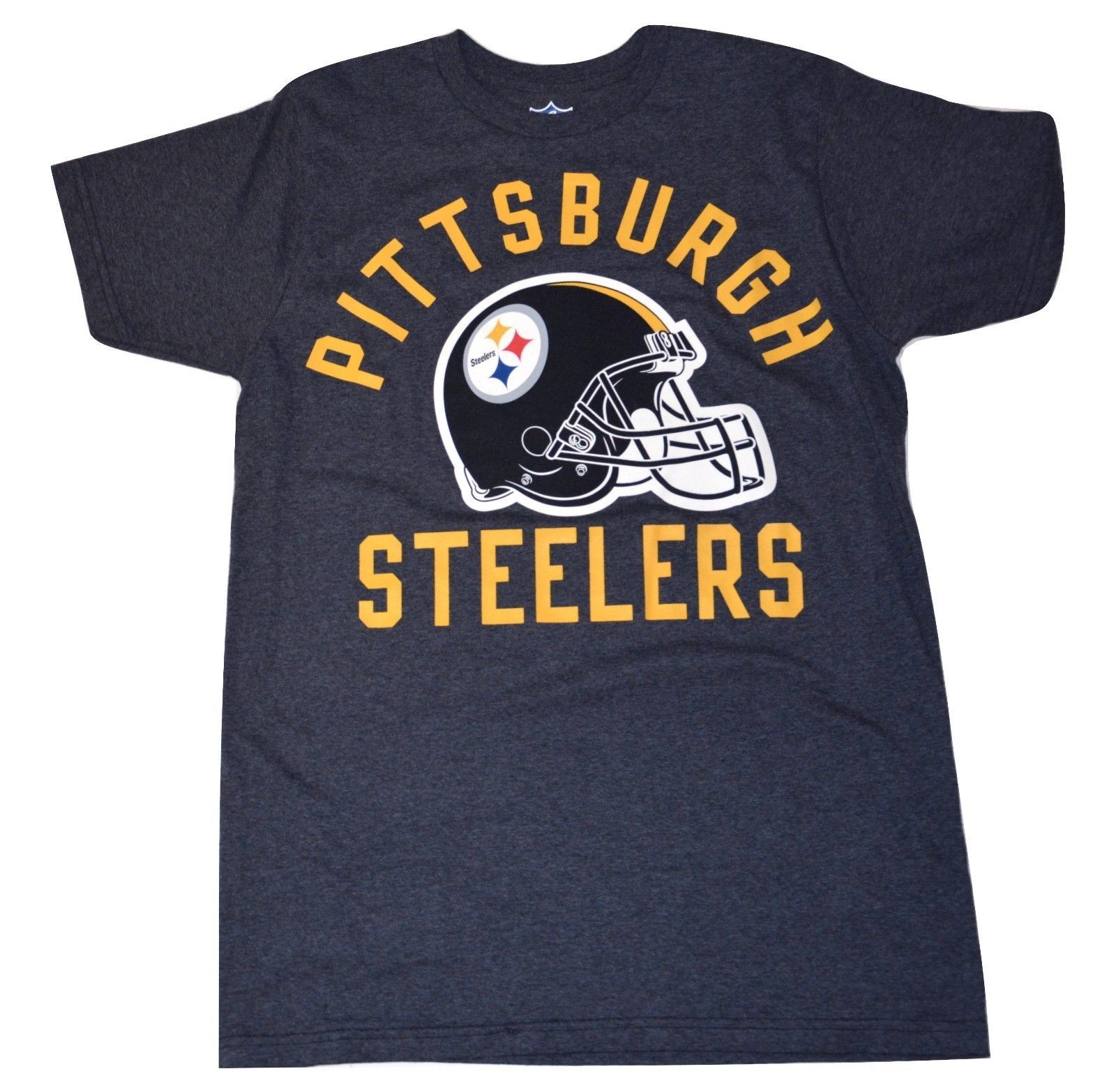 Pittsburgh Steelers NFL Football Block Letter Team Helmet Logo T-Shirt ...