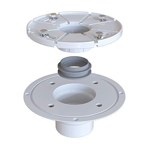 Ushower 2 Inch Shower Drain Base, PVC Sub Drain Flange with Rubber