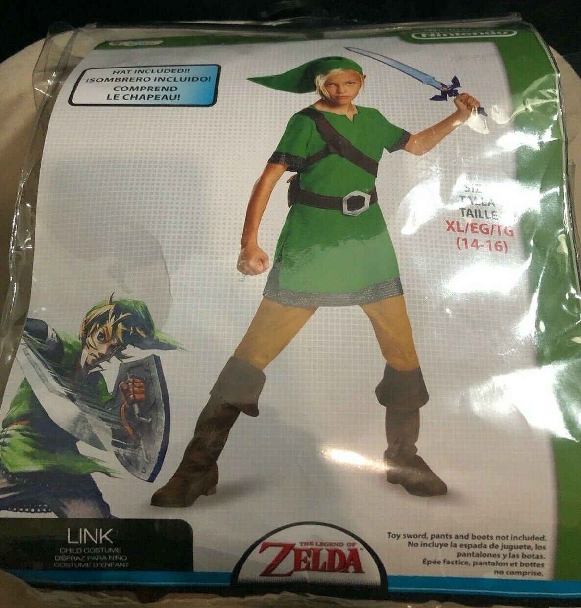 Halloween Nintendo Zelda Link Classic Costume, X-Large (14-16) One ...