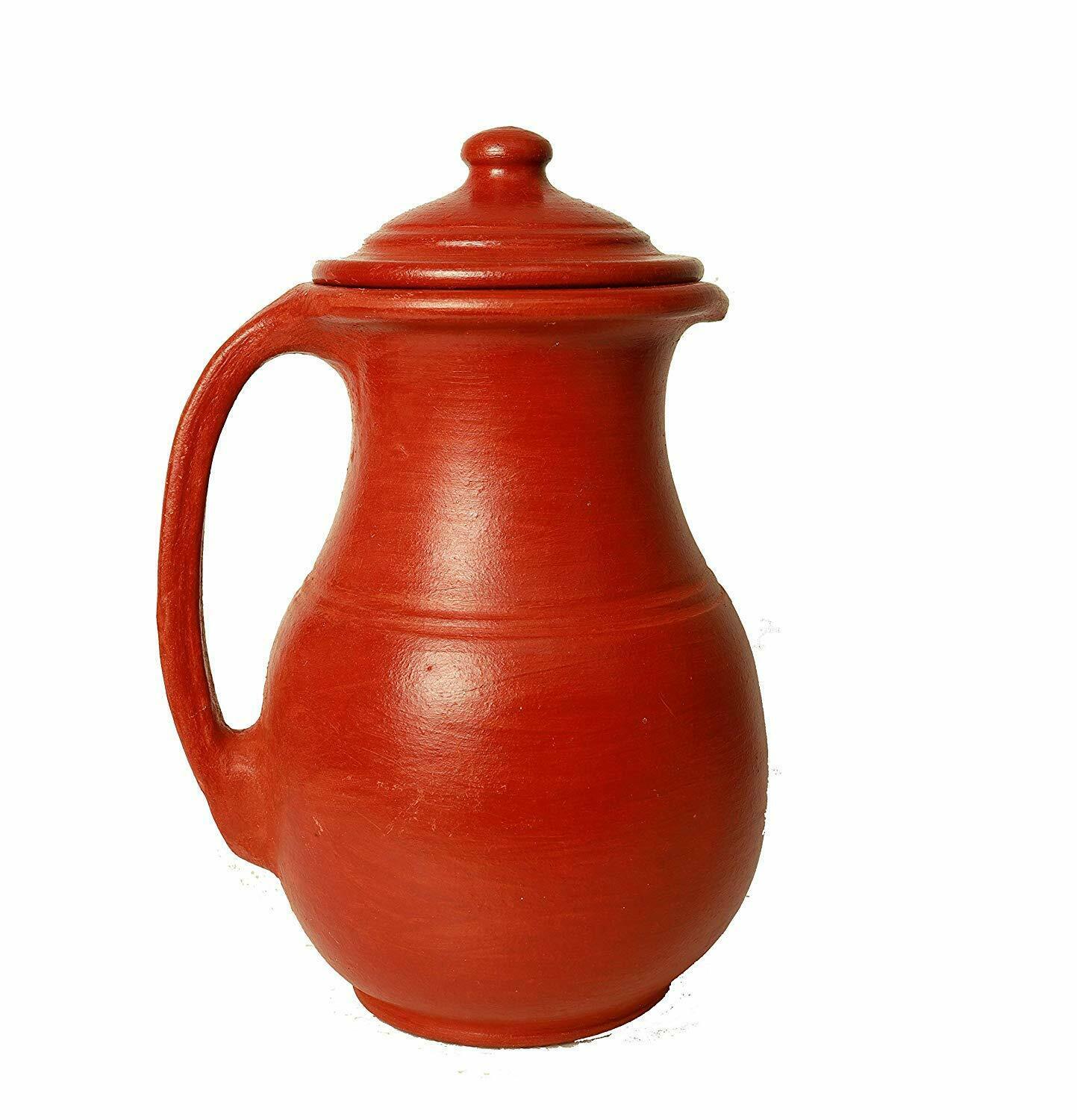 Water Jug Handmade Terracotta/Clay Water Jug 1.8 LTR Natural Mud Color