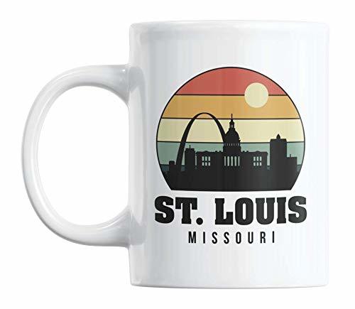 St. Louis, Missouri, Vintage City Skyline with Arch Print Coffee & Tea Mug Cup (