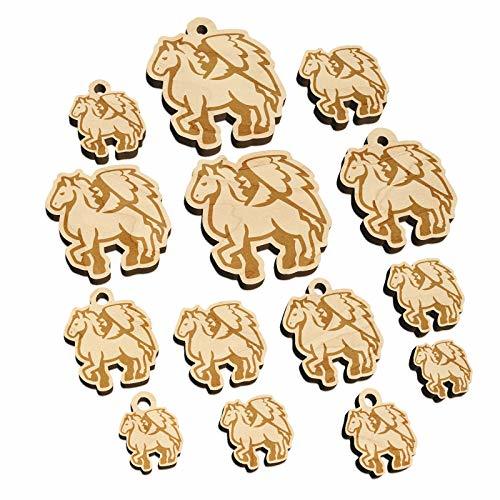 Mythical Winged Horse Pegasus Mini Wood Shape Charms Jewelry DIY Craft - 18mm (1