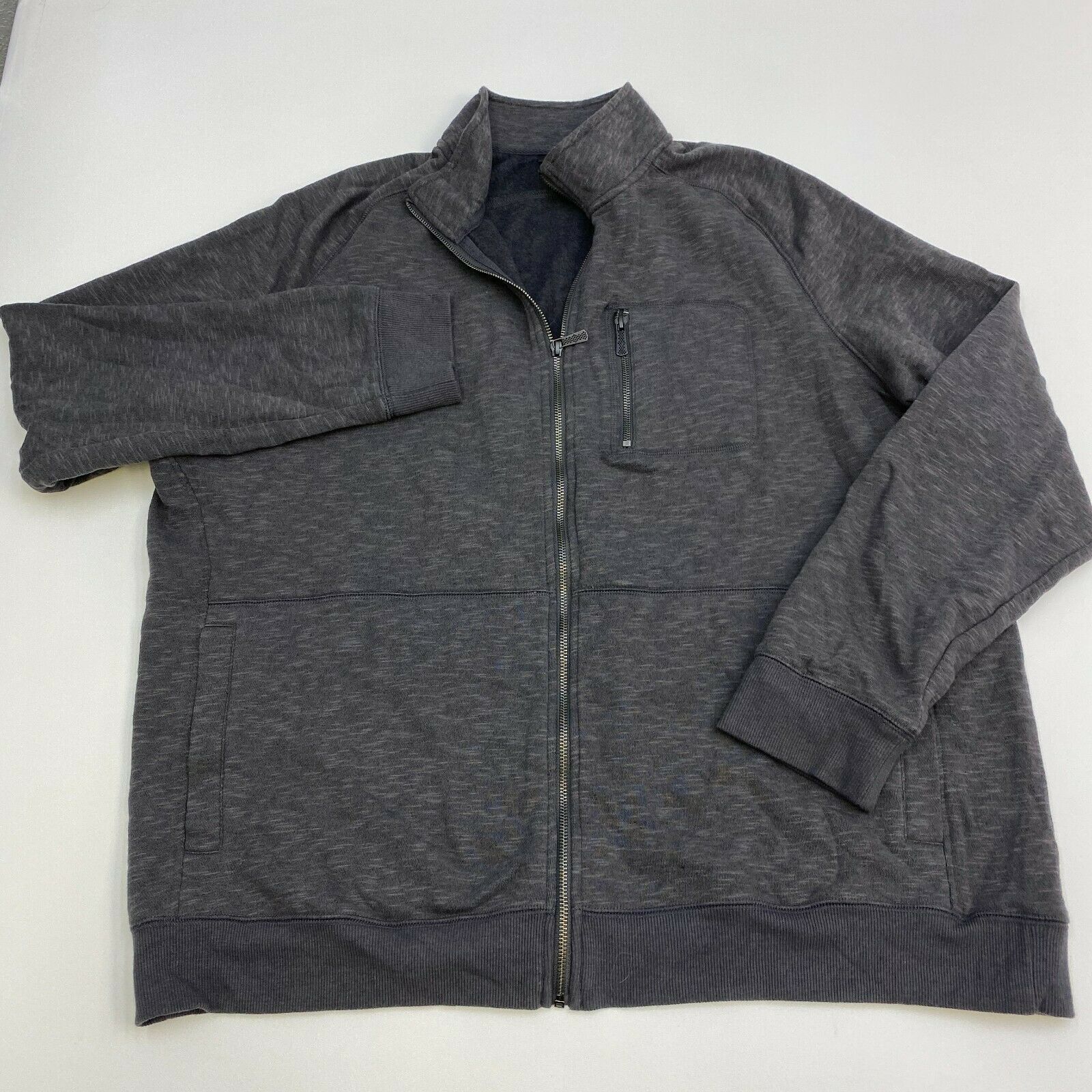 Apt 9 Full Zip Jacket Mens XXL Gray Long Sleeve Casual - Coats & Jackets