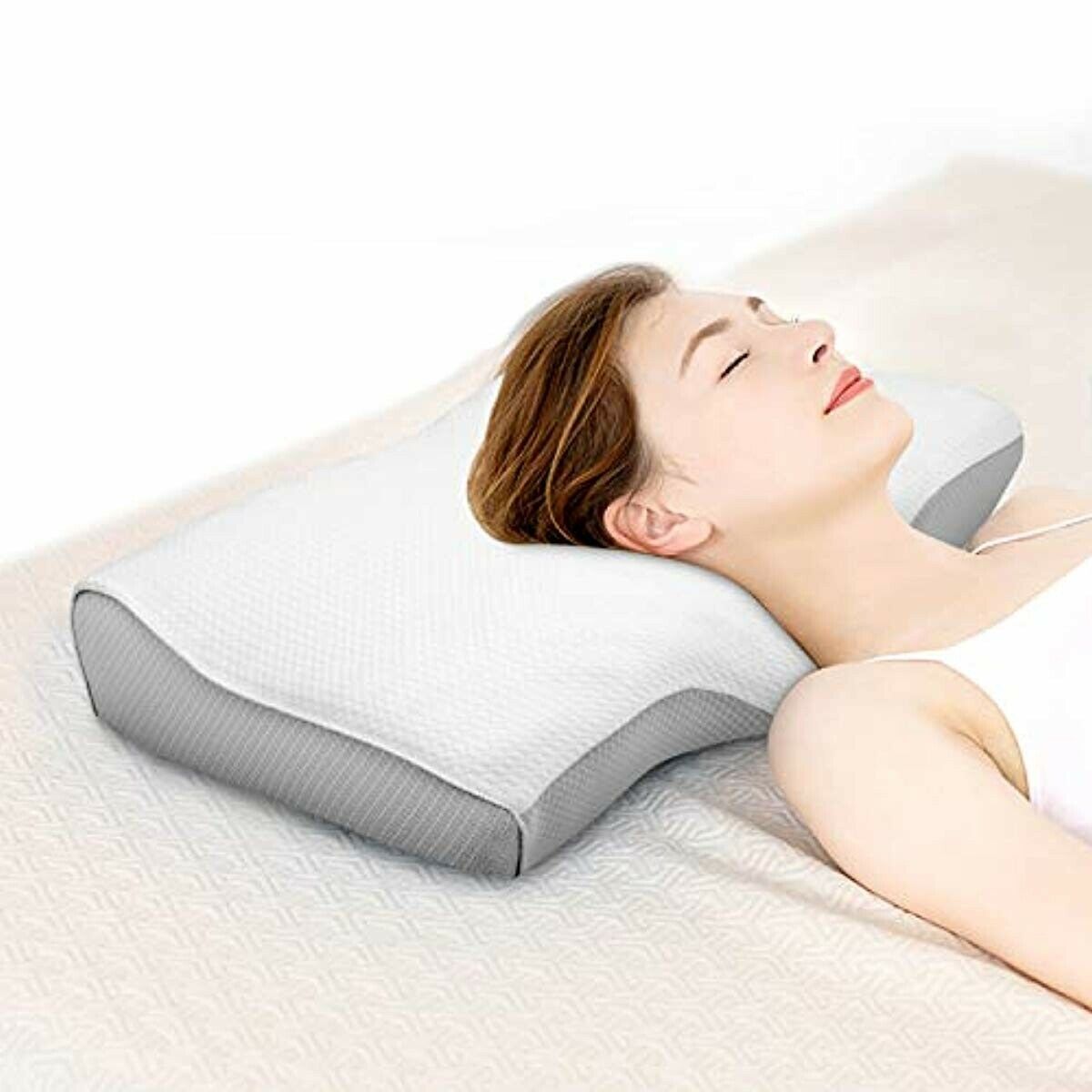Wonwo Memory Foam Pillow, Orthopedic Pillow, Cervical Contour Massage Bed Pillow Bed Pillows