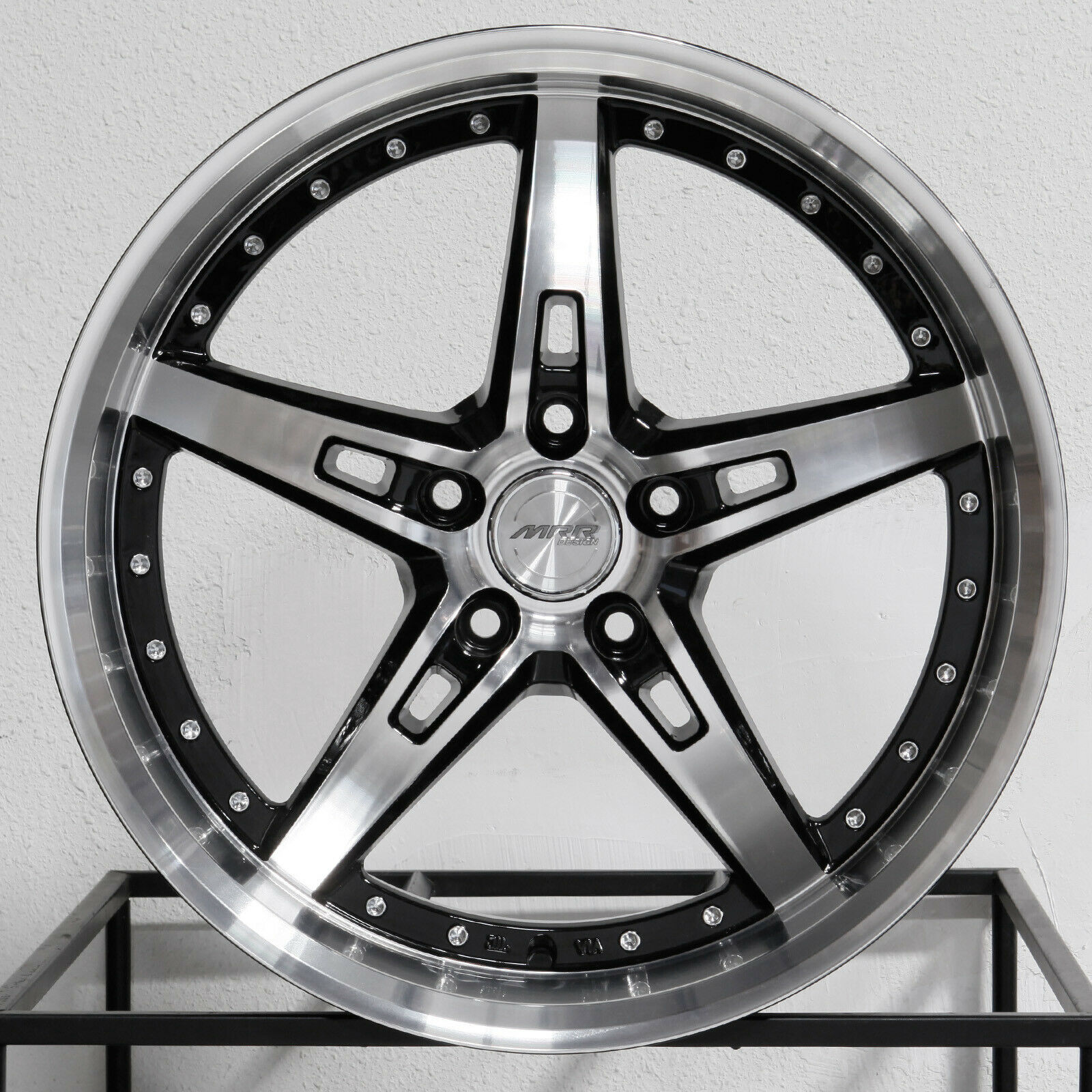 One 19x9.5 MRR GT5 5x112 40 Black Wheel Rim - Wheels