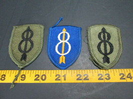 Lot of 3 Eighth Infantry Military Patches Black/Green White/Yellow/Blue ... - $9.99