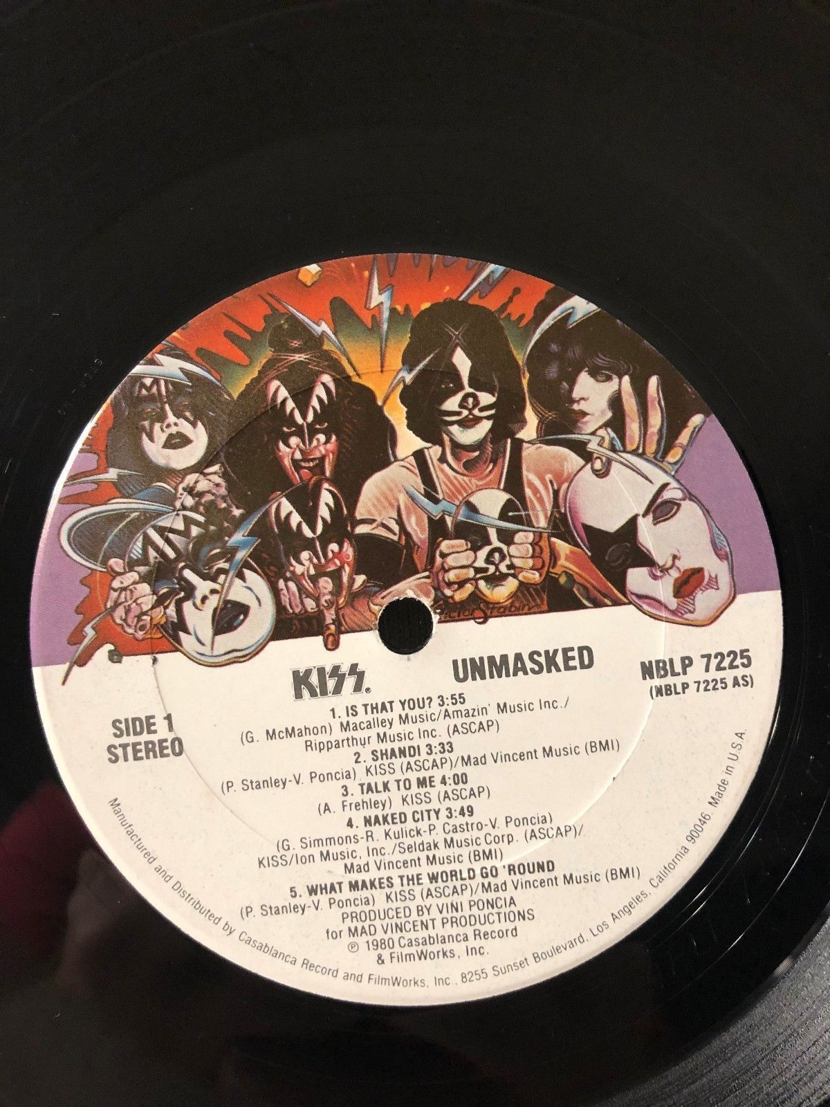 1980 Kiss Unmasked LP Record Album Vinyl Casablanca NBLP-7225 VG+/VG ...