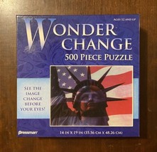 Pressman Statue Of Liberty Wonder Change 500 Pc Jigsaw Puzzle America Complete! - $10.22