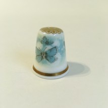 Butterfly Spode Thimble Vintage Fine Bone China England Teal Green White... - $10.00
