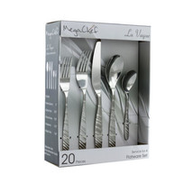 MegaChef La Vague 20 Piece Flatware Utensil Set, Stainless Steel Silverw... - $52.18