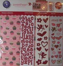 Scrapbook Kit Sweetheart Page Valentine Heart Cupcakes Glitter KI Memori... - $18.56