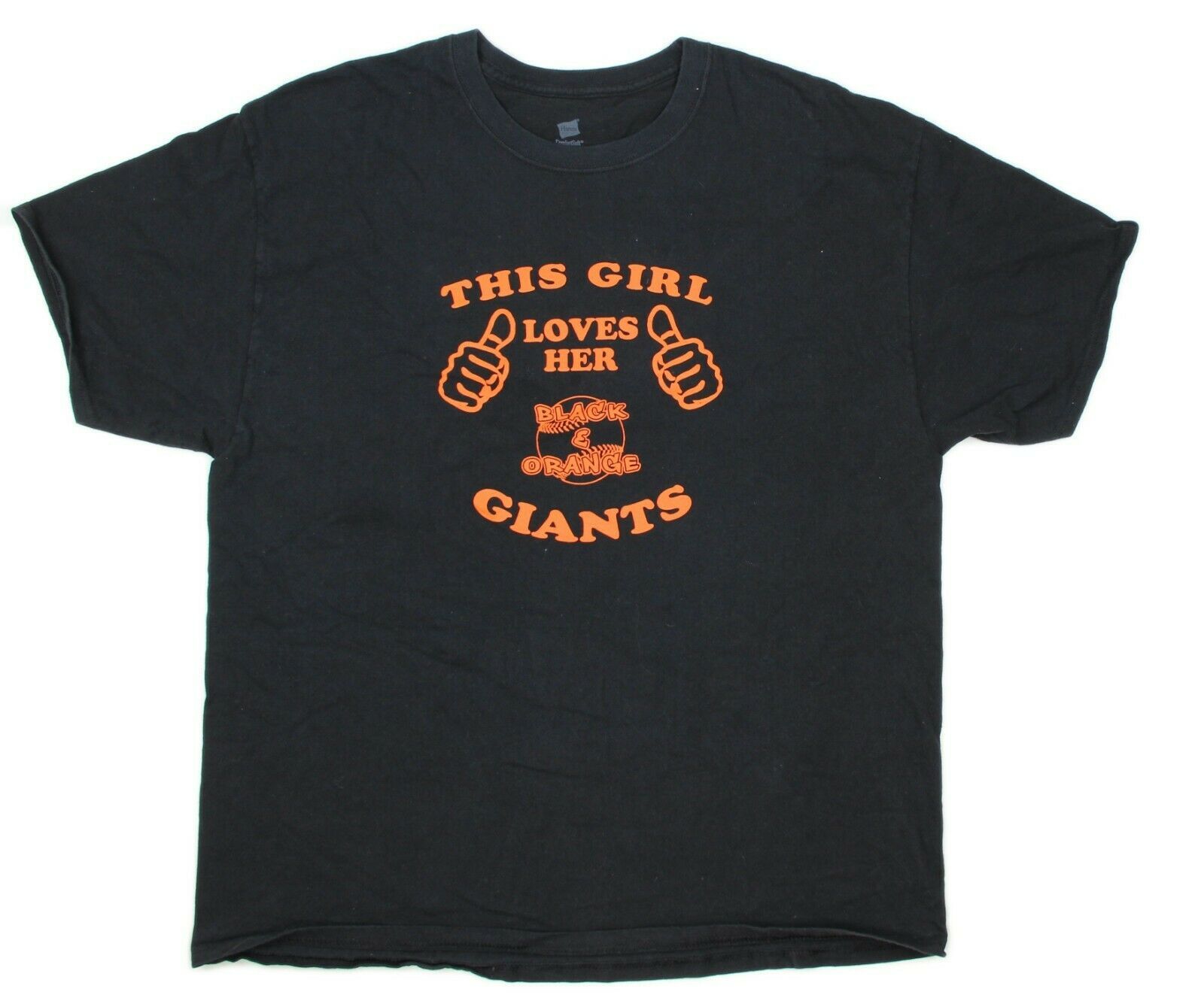 Primary image for Hanes MLB "This Girl Loves Her SF Giants" Black Orange Graphic T-Shirt Sz XL