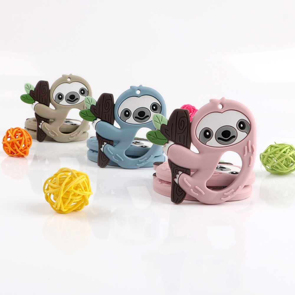 Kovict 5/10Pc New Sloth Silicone Teether Latex Free Baby Teet-5Pcs Choose Colour
