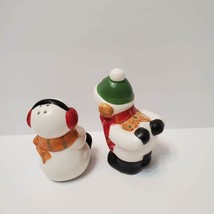 Snowman Salt and Pepper Shakers, Vintage Holiday Christmas Decor image 5