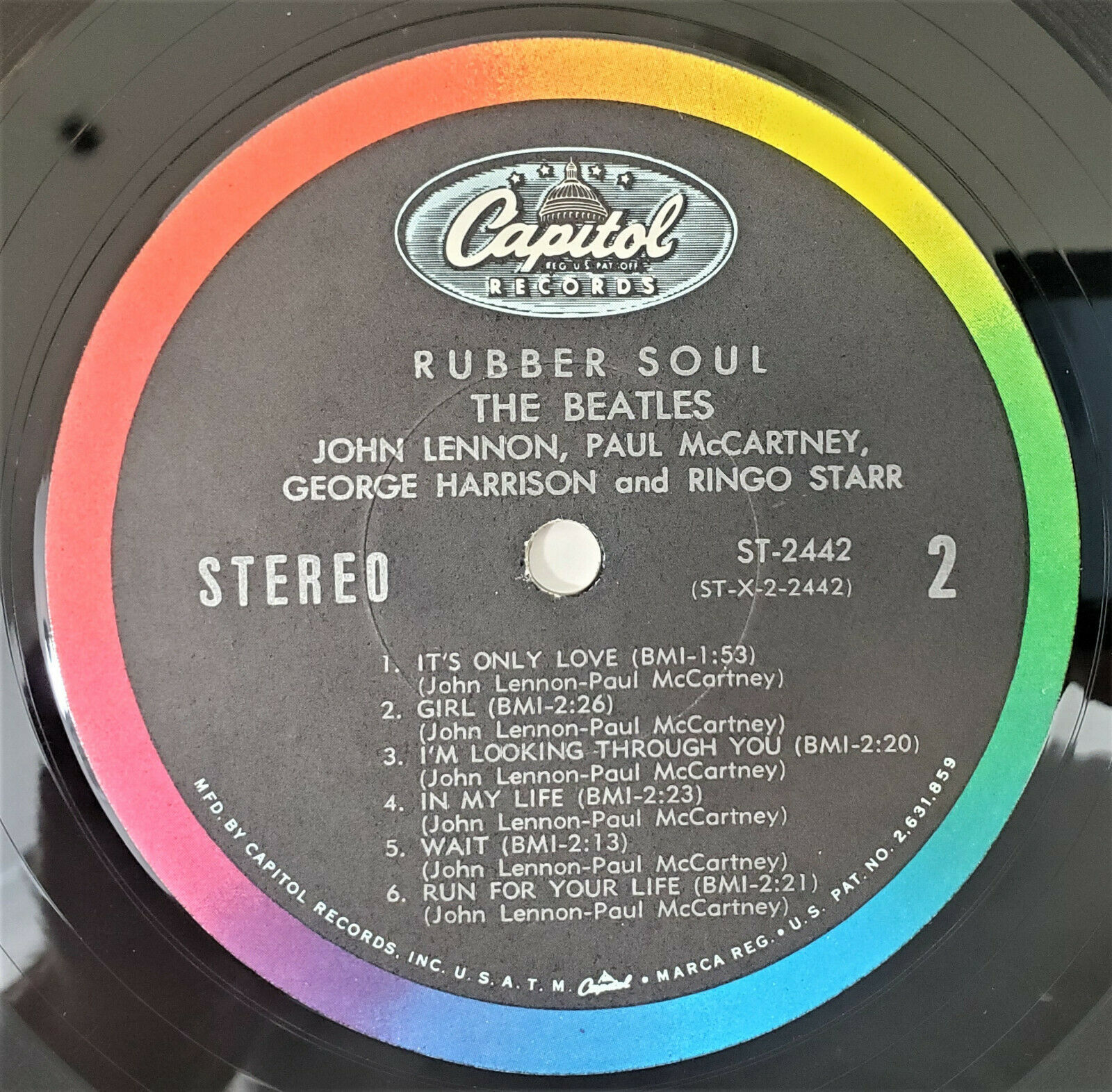 The Beatles Rubber Soul LP Stereo Capitol ST2442 US ( RARE False Start