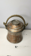copper pail, brass handle with lid, 19th century - $68.31