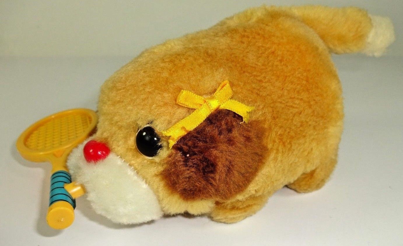 VINTAGE JAMINA WALKING NOISE TENNIS PUPPY DOG TOY MOTORIZED BATTERY OPERATED Animals