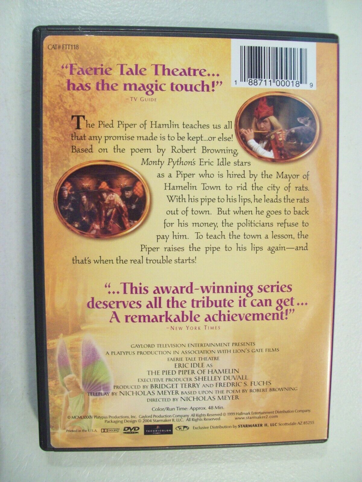 SHELLEY DUVALL'S FAERIE TALE THEATRE THE PIED PIPER OF HAMELIN DVD ERIC ...