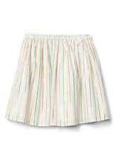 New Gap Kids Girl Off White Pastel Multicolor Striped Elastic Waist Skirt 14 16 - $17.77
