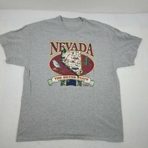 Vintage Nevada The Silver State Tourist Souvenir T Shirt Size Large Gray - $14.97