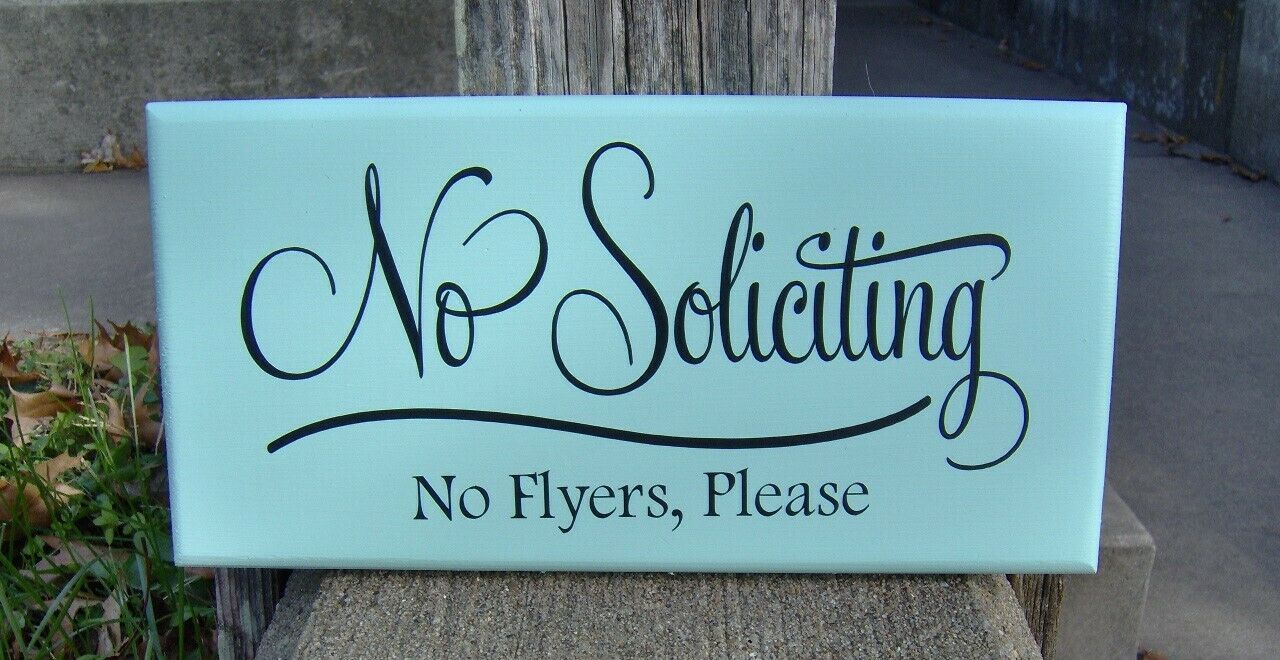 Signs For Walls And Doors No Soliciting No Flyers Wood Vinyl Door Decor 