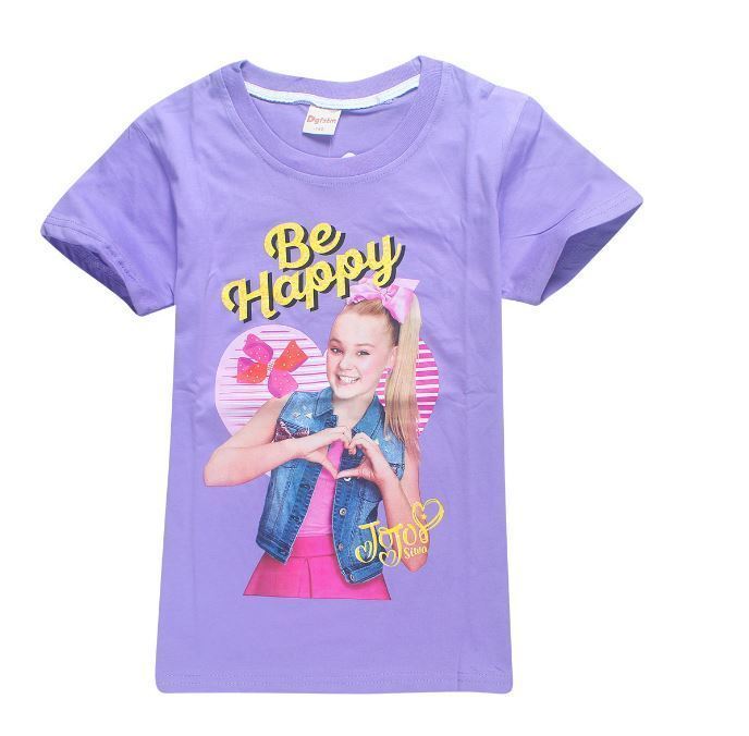 Size 3-10 JoJo Siwa Kids T-shirt /"Be Happy/" Girls Tee Clothes Top