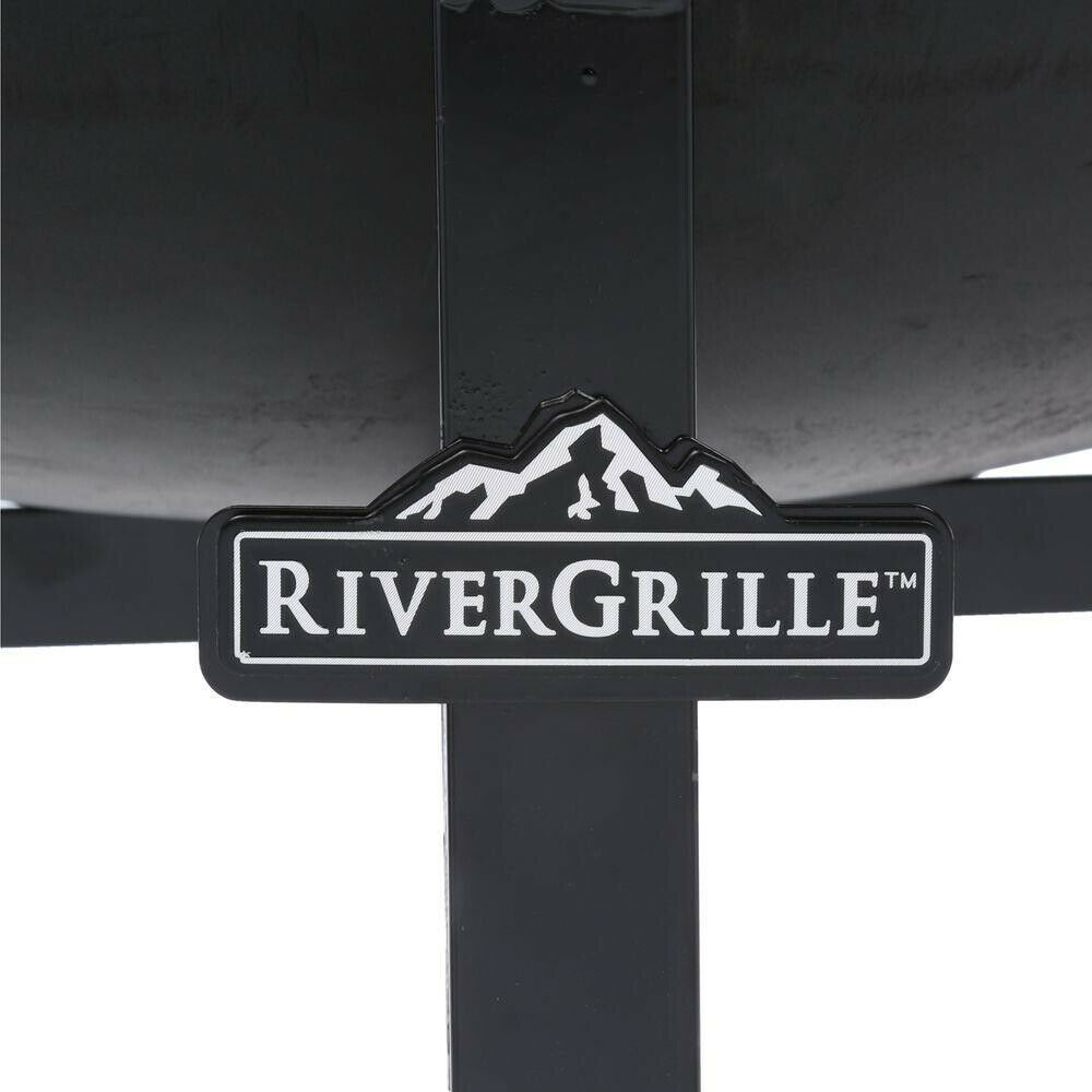 RiverGrille Charcoal Grill Fire Pit Base 31 in. Height Adjustable Grate