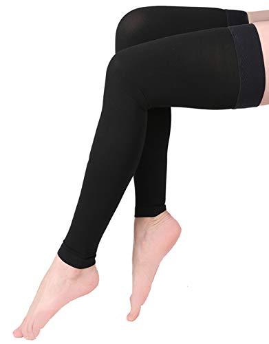 Footless Compression Stockings, KEKING Opaque Thigh High Compression ...