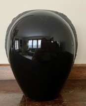 Rosenthal Classic Porcelain Vase Matte & Gloss Black Glaze 5.5” Embossed Design - $88.83