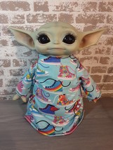 Outfit for 11" Mattel The Child baby yoda dolls. Custom fit in a blue cotton fla - $18.00