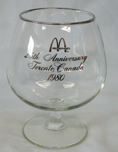 McDonalds Managers Large Brandy Glass 25th Anniversary, Toronto, Canada ... - $45.43