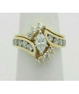 Marquise Shape Diamond Engagement Bridal Set Ring Wedding 14K Yellow Gol... - $110.59