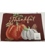 Set of 2 Tapestry Placemats,13"x19", THANKSGIVING, 2 COLORS PUMPKINS,THANKFUL,HC - $12.86