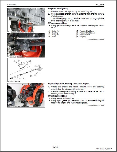 Kubota L2501 Service Manual