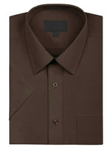 Men's Solid Color Regular Fit Button Up Premium Short Sleeve Dress Shirt image 7