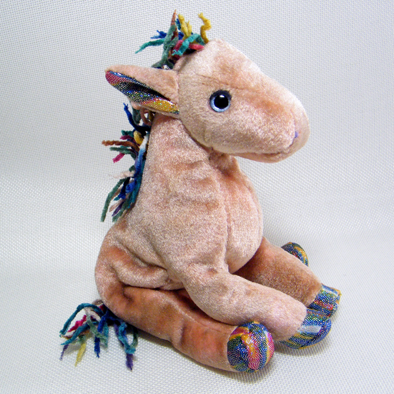 Ty Beanie Babies Zodiac HORSE with RARE Shimmer FABRIC