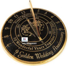 50th Golden Wedding Anniversary Sundial Gift Heavy Duty Brass Home Decor Or Gard
