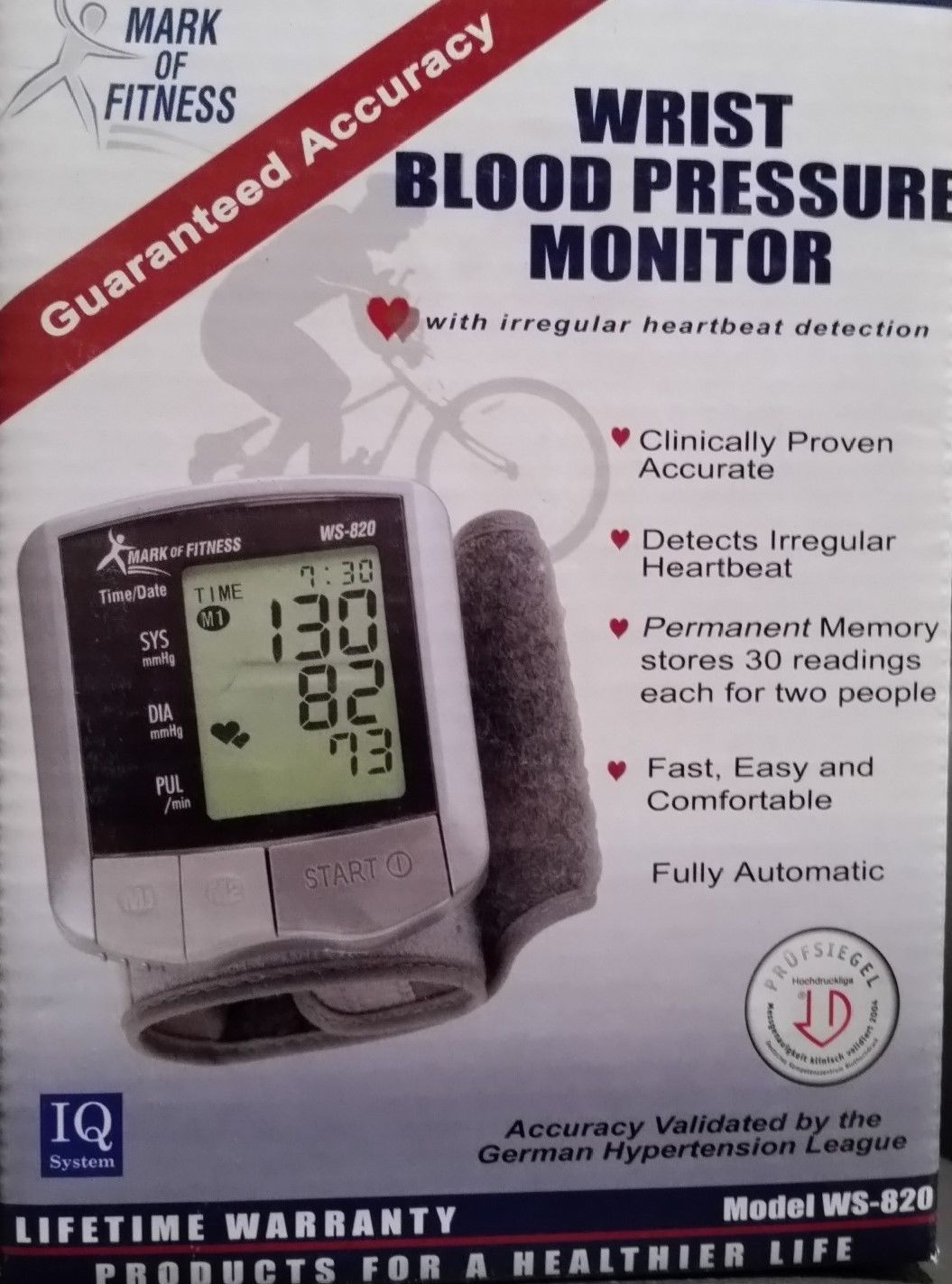 Mark of Fitness Wrist Blood Pressure Monitor WS820 Fully Automatic