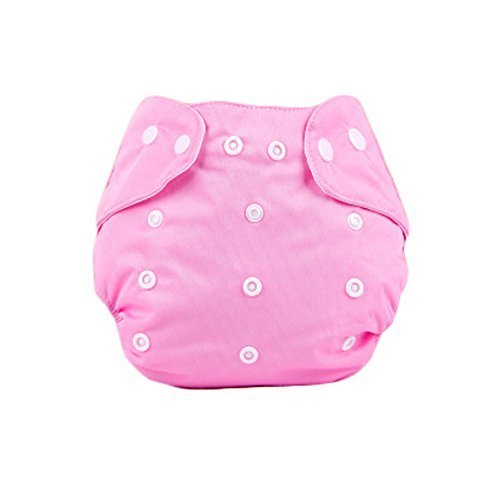 Cute Baby Diaper Cover One Size Diaper Cover with Snap Closure (3-13KG,Pink)