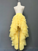 Yellow High Low Layered Tulle Skirt Outfit Hi-lo Layered Holiday Tulle Skirts image 9
